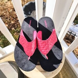 Speedo Red and Black Sandals, Size 10